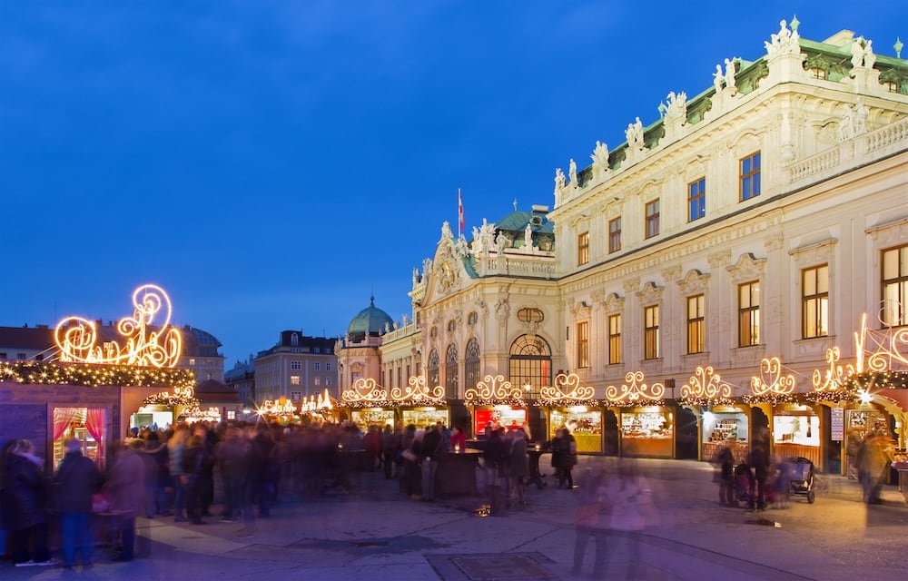 Belvedere Palace Christmas market in Vienna
