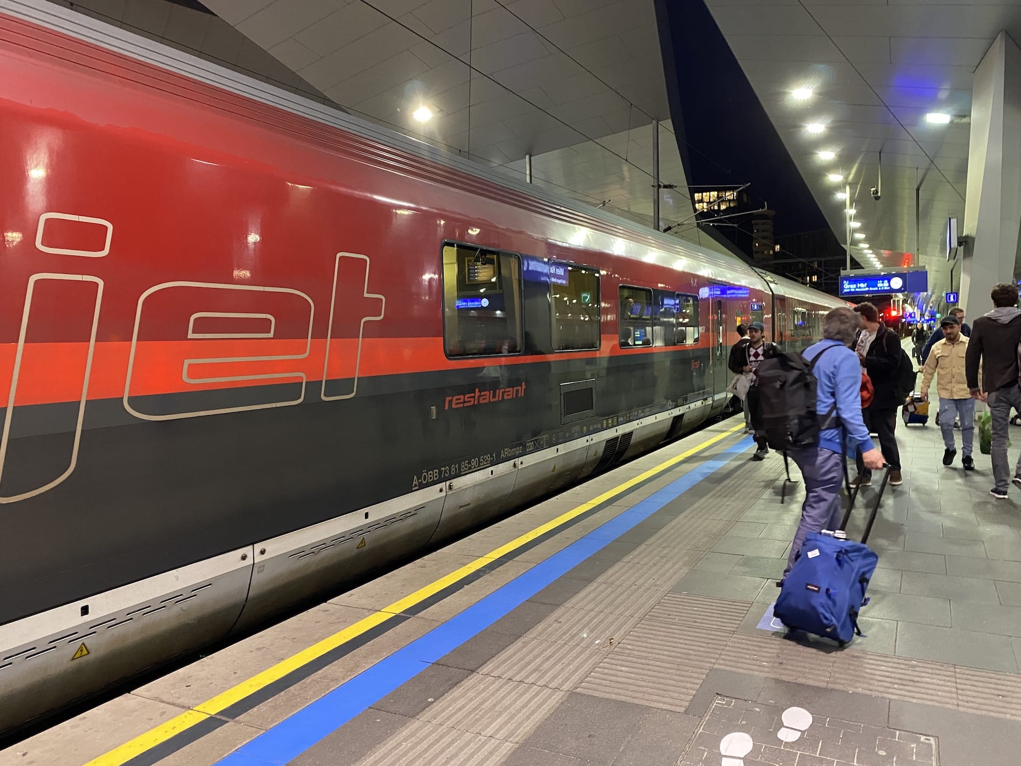 Travelling by train to Vienna